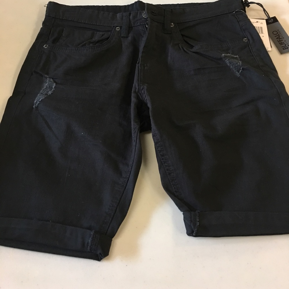 Buffalo David Bitton Black Men's Jean Shorts with Classic Five-Pocket Style